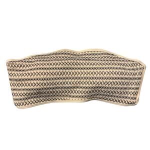 Aerie Black and White Geographical/Aztec Bandeau  Bikini Top, Size L